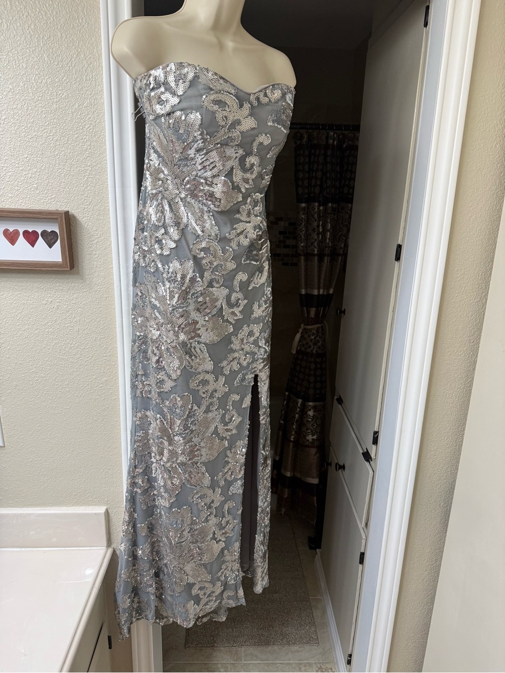 Marina Strapless Beaded Gown